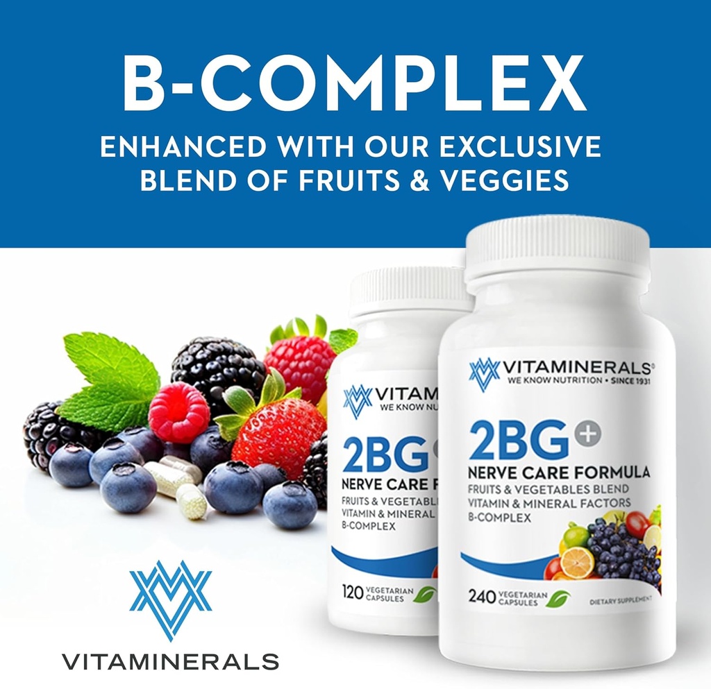 Vitamin 2BG + ™ B Kompleks Ammune Dukungan Potency B Kompleks 124; Fruits & Vegies Blend 124; 120 Veggie caps