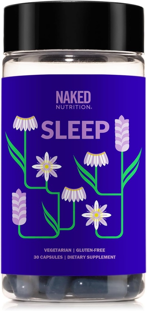 Noned Sleep - GABA L Theanine Natural Sleep Aid - Lemon Balm, Lavender, dan Melonatin untuk Relaksasi dan Kualitas Tidur - Gluten- Free dan Vegetarian - 30 Capsules