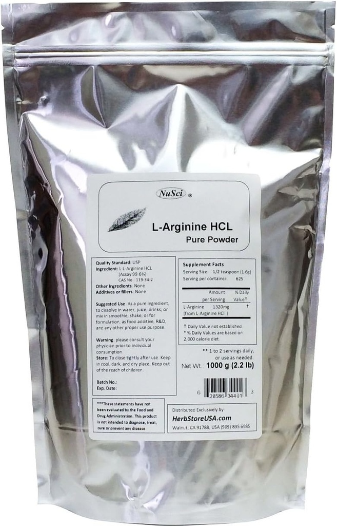 L- Arginine HCI Pure Powder 10000g (2.2 lb)