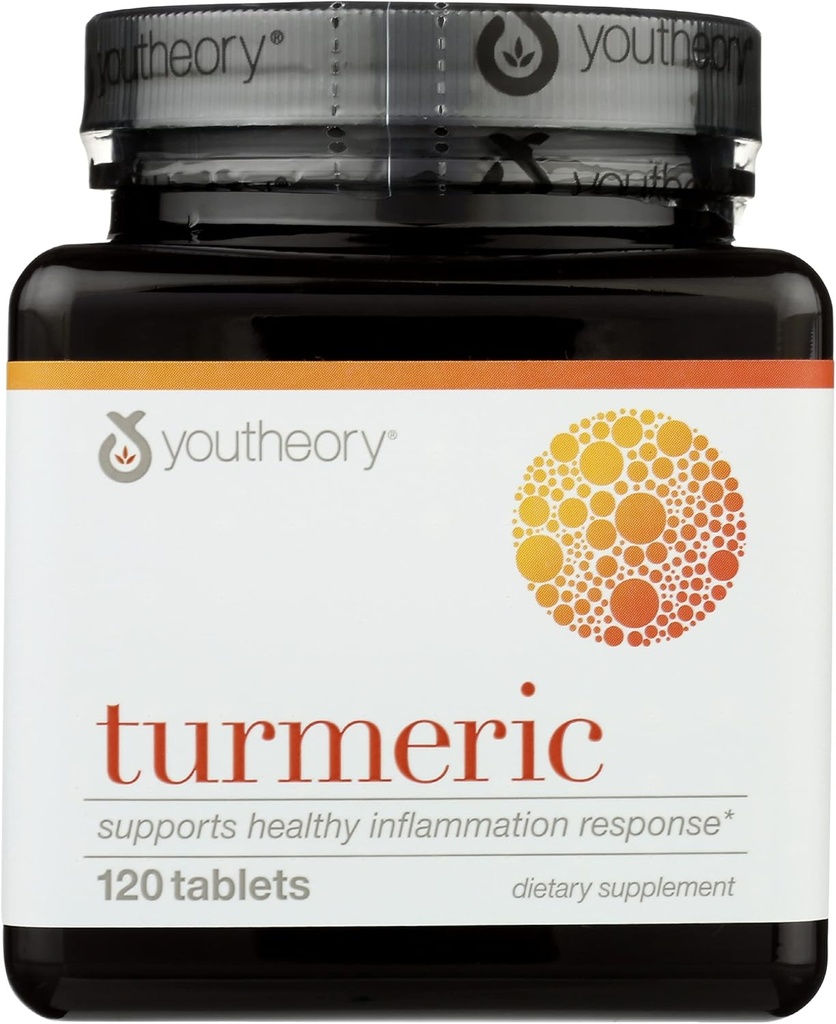 Youtheory Turmeric Advanced Dietary Supplement, Support Healthy Inflammation Response, 120 Tablet