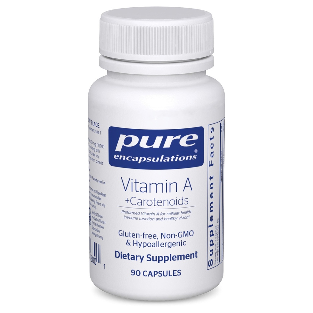 Encapsulasi Murni Vitamin A + Carotenoid (Lutein, Astaxanthin, dan Astaxanthin) Suppplemen Diet Panti Hipoallergenik 124; 90 Capsules