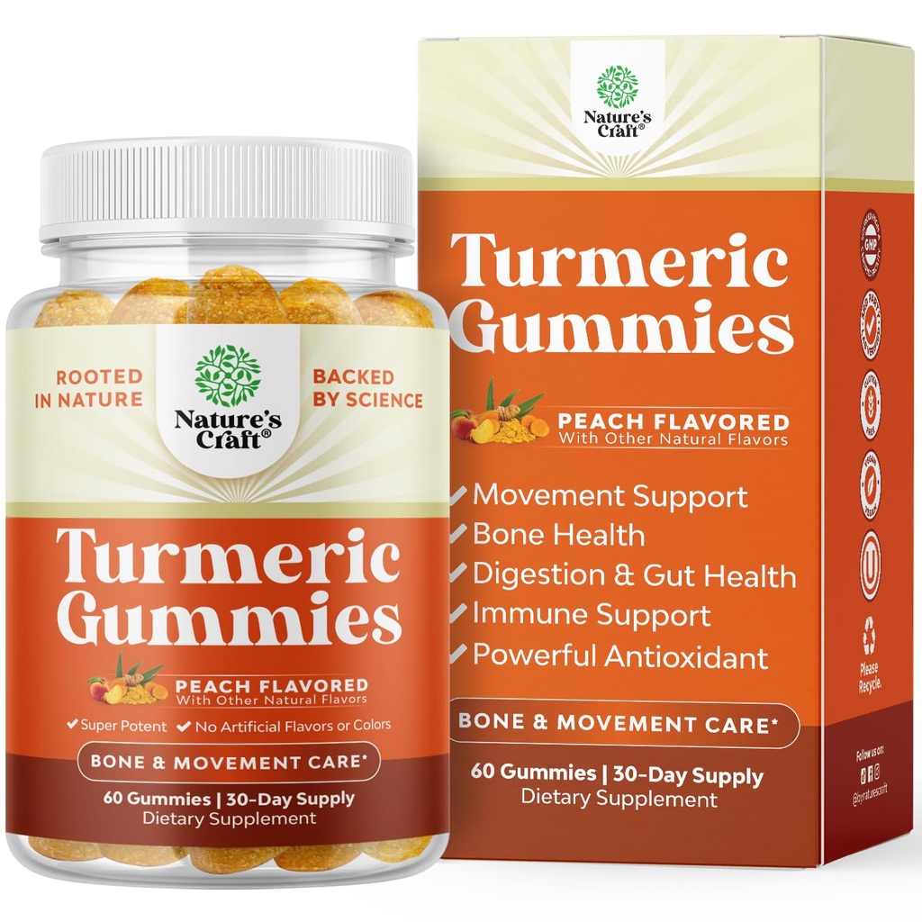 Curcumin Curcumin Immune Dukung Gummies - Imune Booster Turmeric Gummies untuk Dukungan Bersama dan Advanced Skin Care - dengan Gummy Vitamin Bersama Hitam Pepper dengan Sumbu Curcumin
