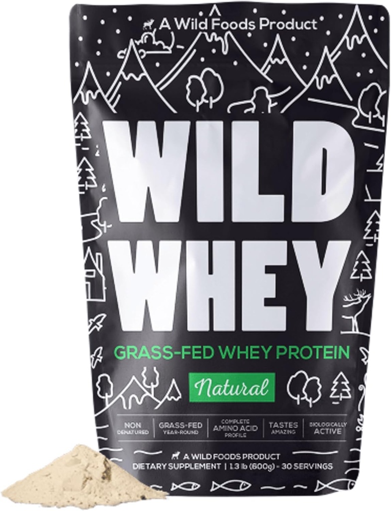 Raw Gras- Fed Whey Protein, Proses Dingin, Nondenature, Pasture- Cows Raised, Low Carb, Keto, Paleo Friendly, GMO-Free, rBGH-Free, U.S.A Dibuat, 480g Protin (1.32 Pound Unfeared)