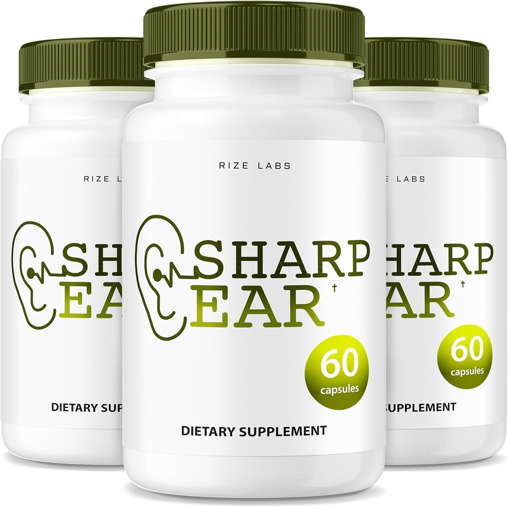 Rize Labs Sharp Ear Capsules, Pil untuk Clear Hearing, Suplemen untuk Mengembalikan Kesehatan, Formula Maksimum Advanced Kekuatan - Paket 3 (180 Kapsul)