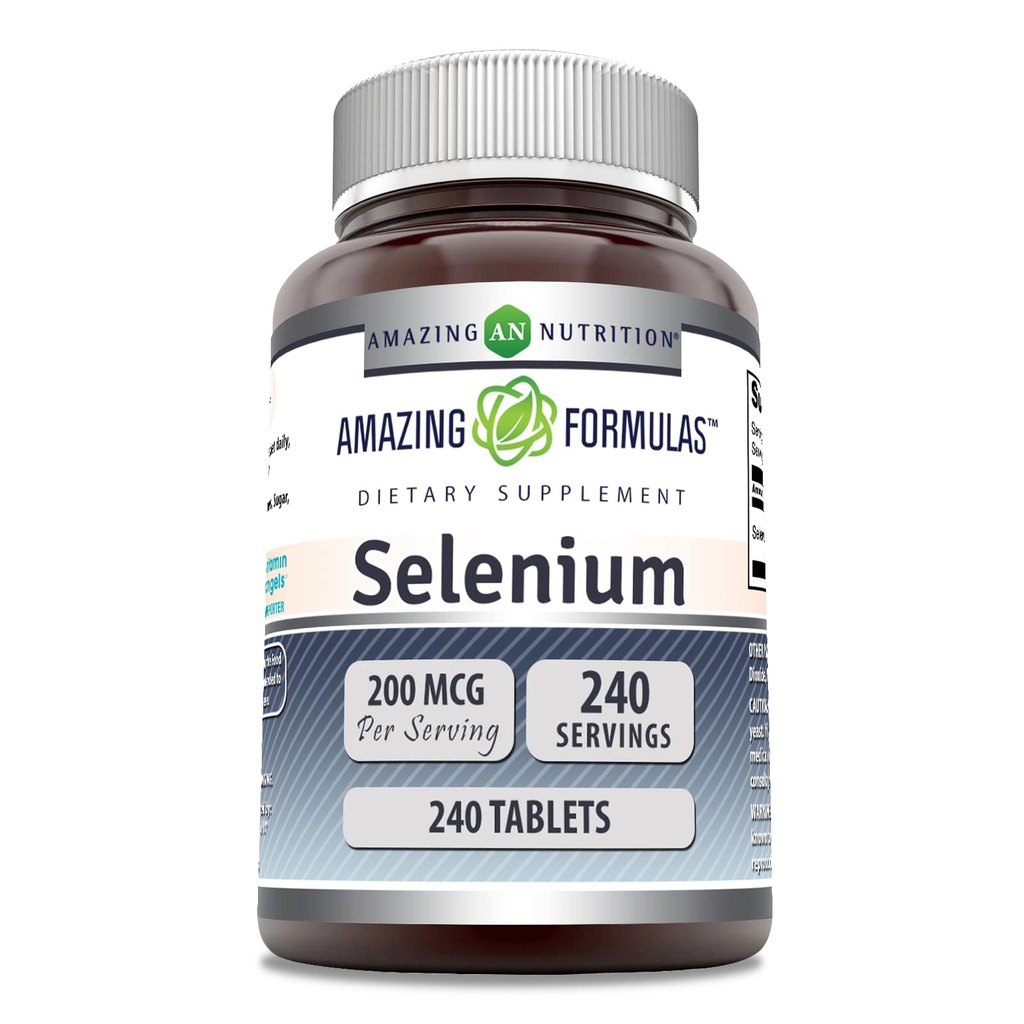 Amazing Formula Selenium 200 Mcg 124; Tablets Suplemen 124; Non- GMO 124; Gluten- Free Alas124; Made in USA (1 Pack 124; 240 Count)