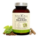 Herbal Roots Pure Organic Valerian Root Capsules - 900 mg - Non- Habit Forming tanpa Melonatonin, Non-GMO - 60 Count Vegan Kapsules, Herbal Suplemen