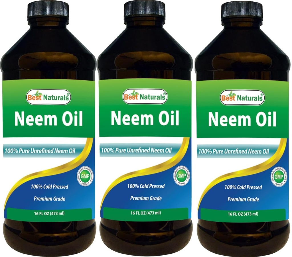 100% murni Neem Oil, 100% Cold Menekan dan Unfure - 16 OZ (3 Botol)