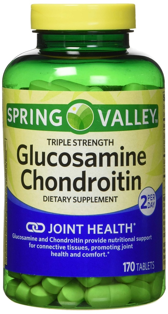Spring Valley - Glucosamin Chondroitin, Triple Kekuatan, 340 Tablet, Twin Pack