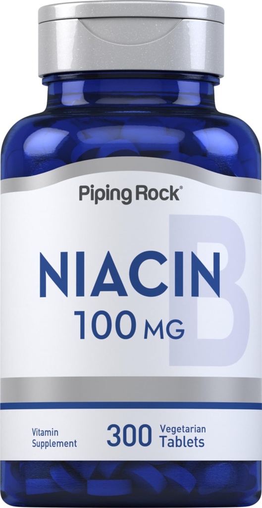 Piping Rock Niasin Suplement for Women and Men 124; 100mg 124; 300 Tablet 126; Nicotical Acid dengan Flushing 124; Vegetarian, Nun-GMO, Gluten Free