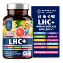 N1N LHC + 15- 1 Ammune Suplemen Dukungan dengan Spirulina, Turmeric, Ginseng, Guarana, Vitamin D dan Vitamin C untuk kekebalan, Energi dan Haul Relief, 60 Veg Caps, Warna Botol May Vary