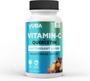 Yuda Quercetin Suplemen dengan Vitamin C 1000mg - Super C Vitamin & Quercitin Formula untuk Dukungan Imune Dihibur dengan Elderberry & Rose HIPS - Memroses Respon Imune yang Sehat - 90 tablet