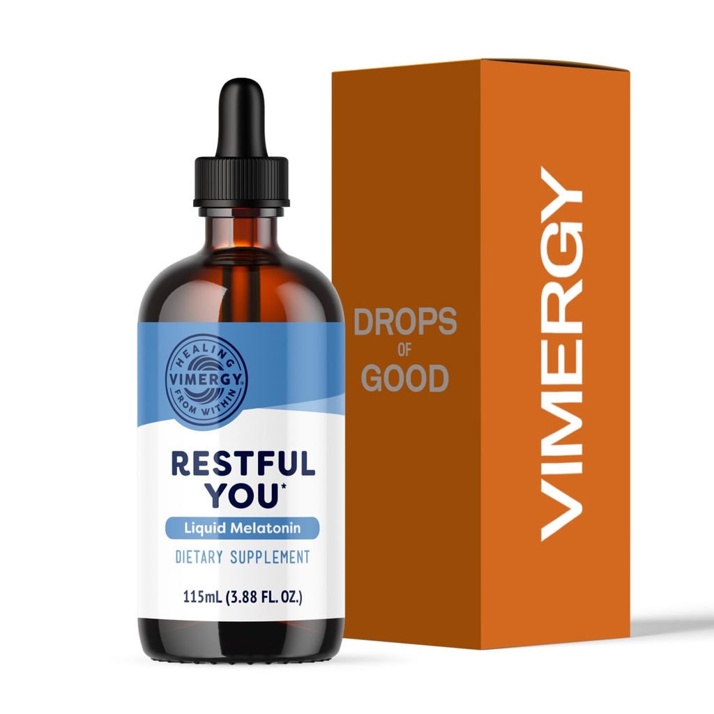 Vimergy Melatonin 5 mg - Natural Sleep Supplement - Helping You Fall Asleep Longer - Non-GMO, Gluten- Free, Kosher, Soy- Free, Vegan, Paleo (115 mL)