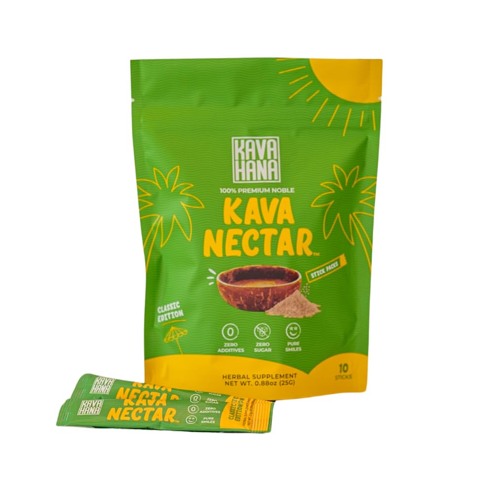 Kavhana Kava Nectar Classic Ceremonial Grade Kava Nectar Powder Flacks - Promotes Social Uplift, Relaxation & Stress Dukungan, Instant Kava Dry Kava Juice