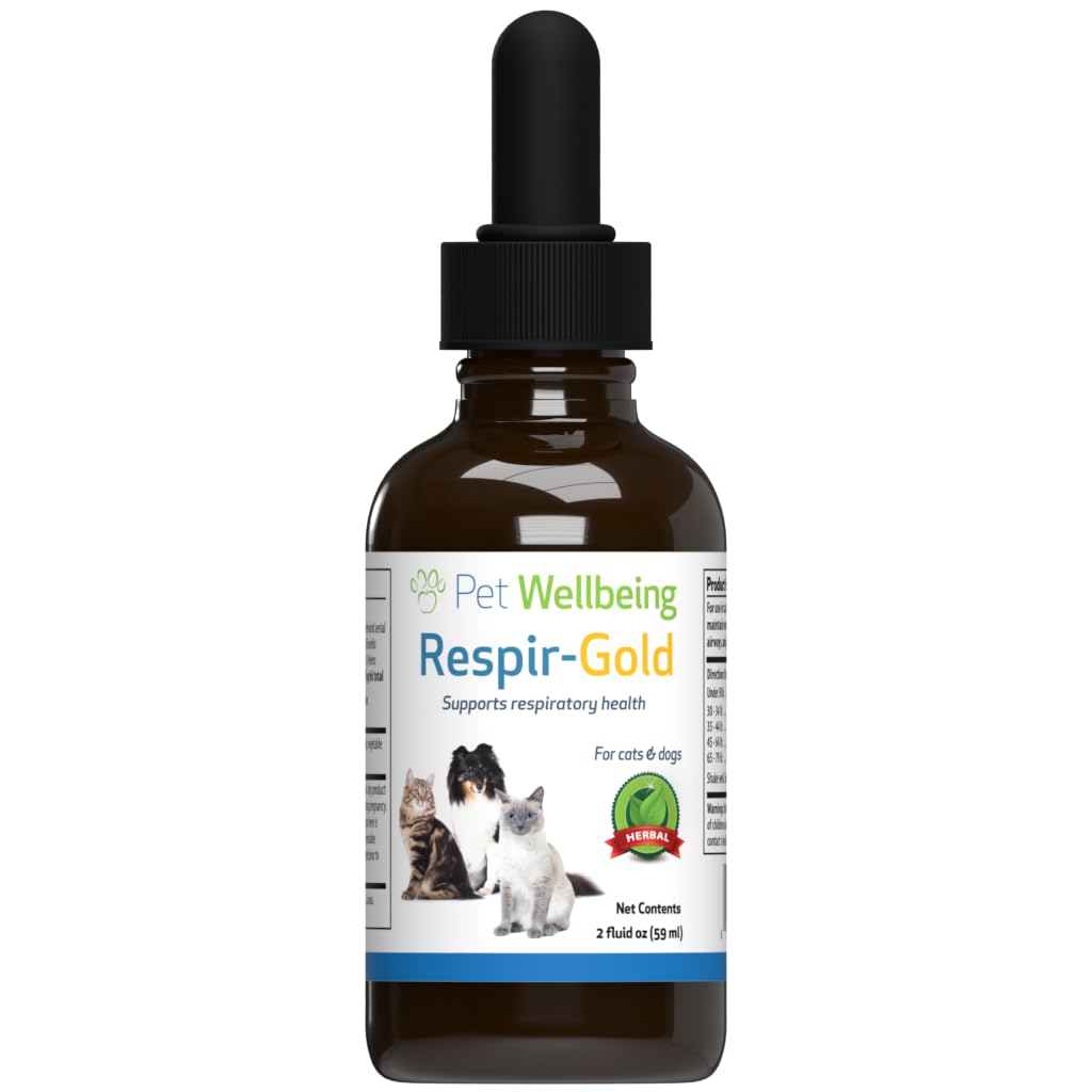 Pet Wellbeing Respight- Gold for Cats - Supports Health Breathing, Open Airways, Respiratory Dups, Black Cumin, Horehound, Grindelia - Veterinian- Formulated Herbal Fl Oz (59 ml)