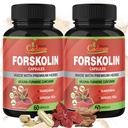 Cadane 2 Packs Forskolin Suplemen Capsules & Turmeric, Arjuna, Garcinia Cambogia, Green Tea - Maximum Power Colemus Forskohlii Extract - Dukung Sistem Imune - 4 Bulan Suppply