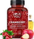 Love You Cranberry 60: 1 Extract + Organic Apple Cider Vinegar - Max Strength 36.200 mg Equivalen - 120 Vegan Capsules