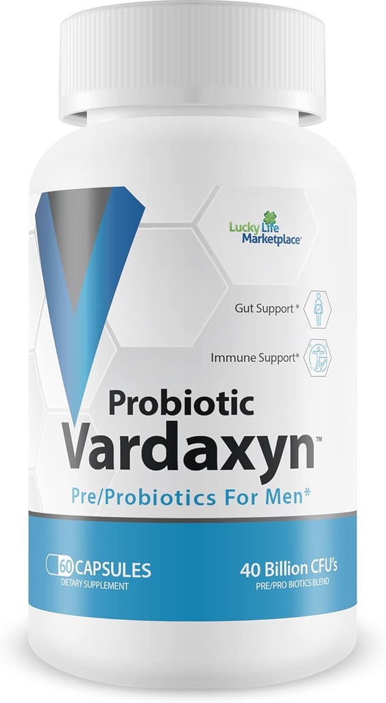 Probiotik Vardaxyn - Premium Terbaik Pria Formula - Pre / Propotic untuk Pria - Probiotic Formula Pria untuk Mendukung Kesehatan Pria - Gut Kesehatan - Mood - Kesehatan Digeptical - Kesehatan Immune Kesehatan