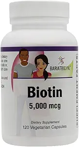 BariatricPal Biotin 5.000 mcg Easy Swallow Capsules (120ct Bottle)