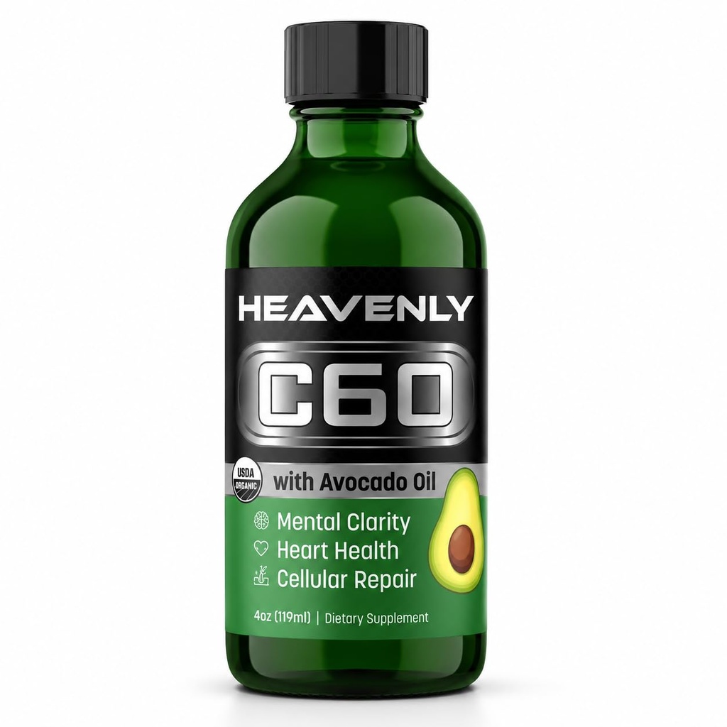 HNP Labs C60 Avocado Oil Cold Press Organic - Boost Energy, Mental Clarity, Slow Agus and Performance - 99,99% Sublimated C60 USA Made Organic Avokat Oil - GMP Bersertifikat untuk Keselamatan