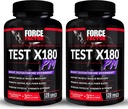 FORCE FACTOR Test X180 PM, 2- Pack, Testosterone Booster for Men, Overnight Testosterone Suplemen untuk Membangun Otot, Meningkatkan Kekuatan, dan Propiness Deeper, Healthier Tidur dan Pemulihan, 240 Tablet