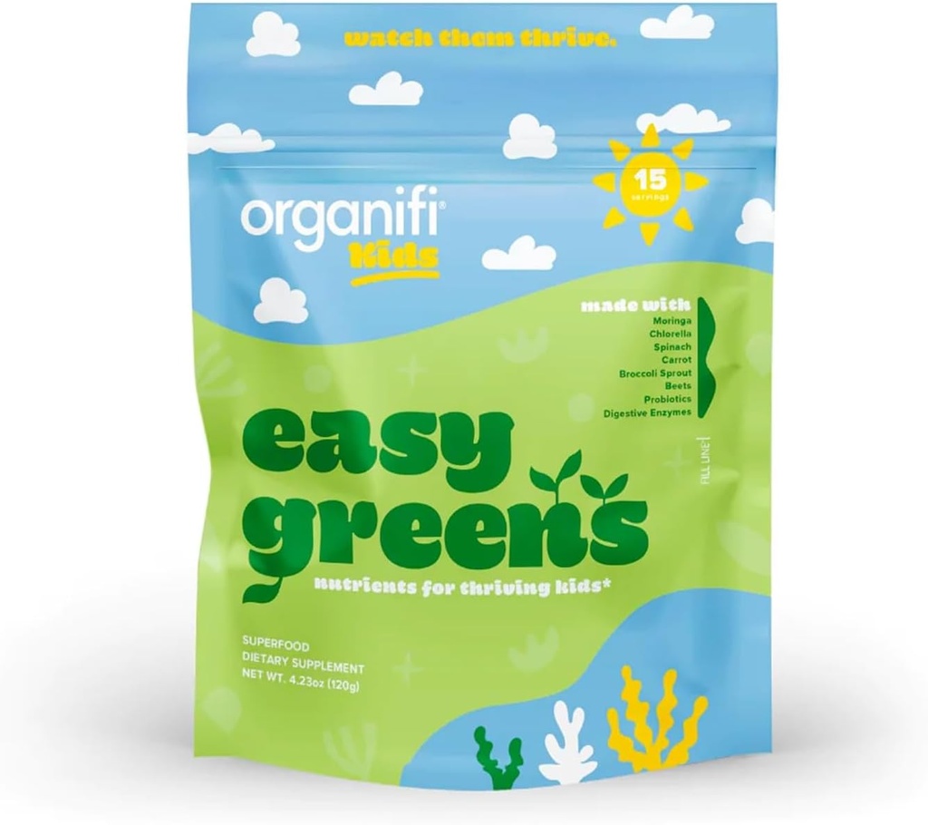 Anak-anak Organfi: Makan Mudah - Progres untuk Anak-anak Dibuat dengan Campuran Lezat Sayur dan Superfood - Tanaman Berbasis, Vegan, dan Gluten, Dairy, atau Soy, 15 Hamba