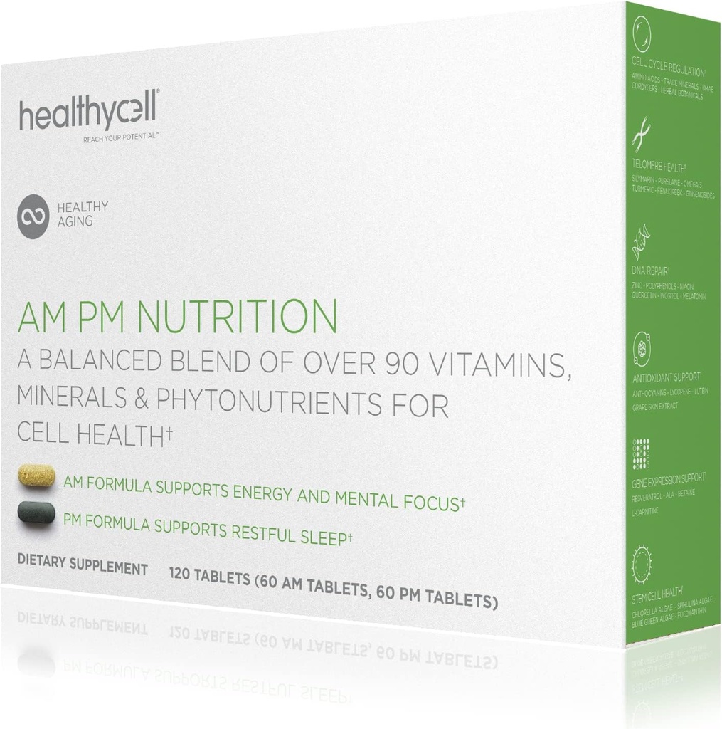 Nutrition AM PM HealyCell for Day & Night - Blend of 90 Vitamin, Minements, Progrets & Nutrets Support Overall Health, Energy, Focus & Sleep - Natural Multivitamin for Men & Women