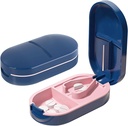Compact Pill Cutter for Precise Sliting, Pill Cutter Splitter, Portable Pill Splitter for Small Tablet, Vitamin & Daily Use (Blue)