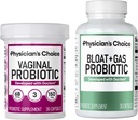 Physician 's CHOICE Vaginal Wellness Probiotic 30ct + Bloat & Gas Probiotic 30ct - Monthly Relief Combo for Women