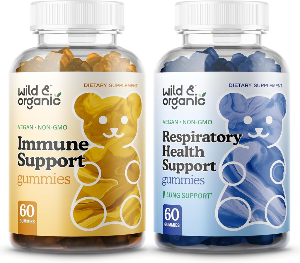 Wild & Organic Immune Dukung Gummies & Lung Detox Gummies