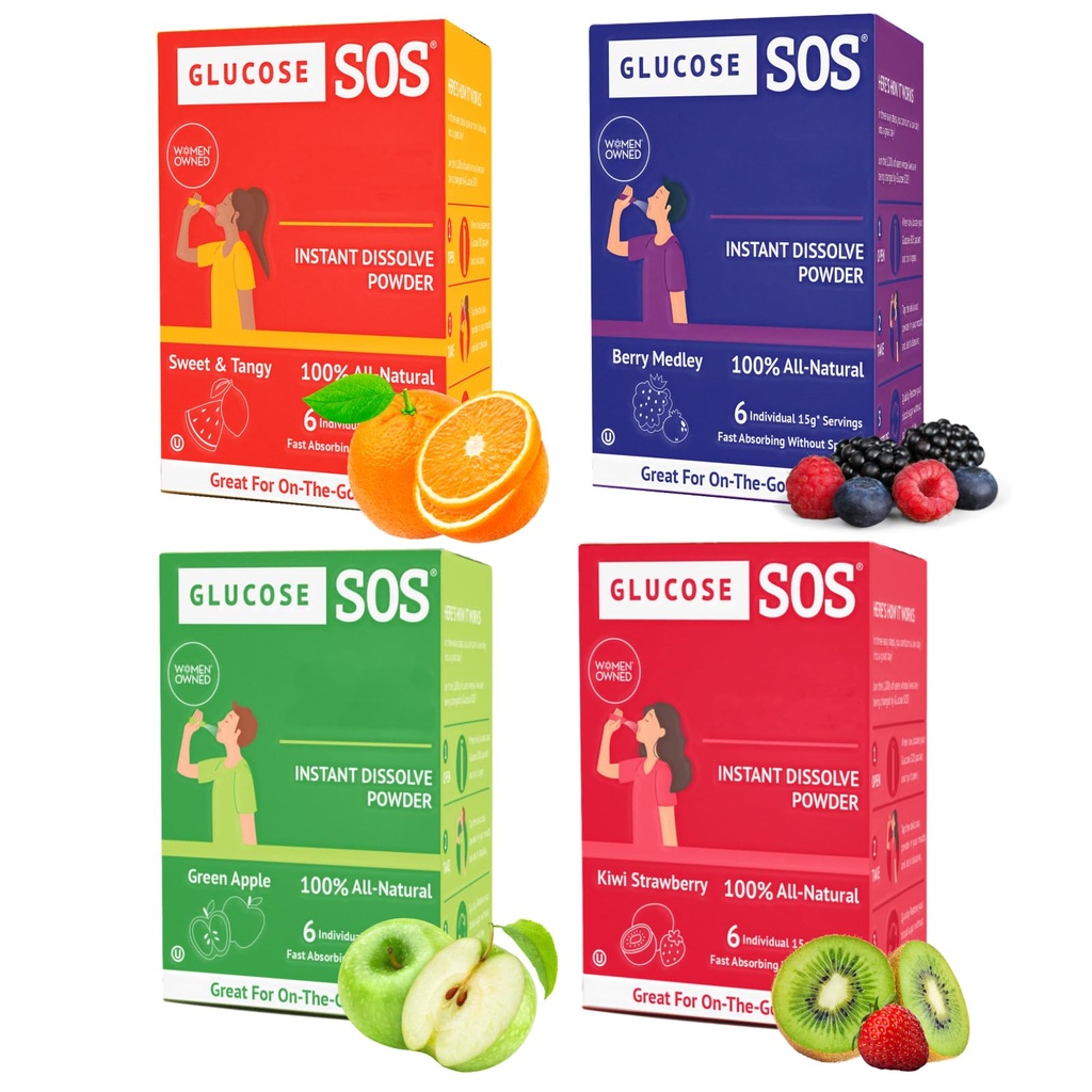 GONCE SOS GANCENTES DENGAN Natural Dextrose, DEAST-Absorpsi Yang Seketika Dissolve di Mulut Anda dengan Tidak Perlu Air, 4 Flavor Variety 24