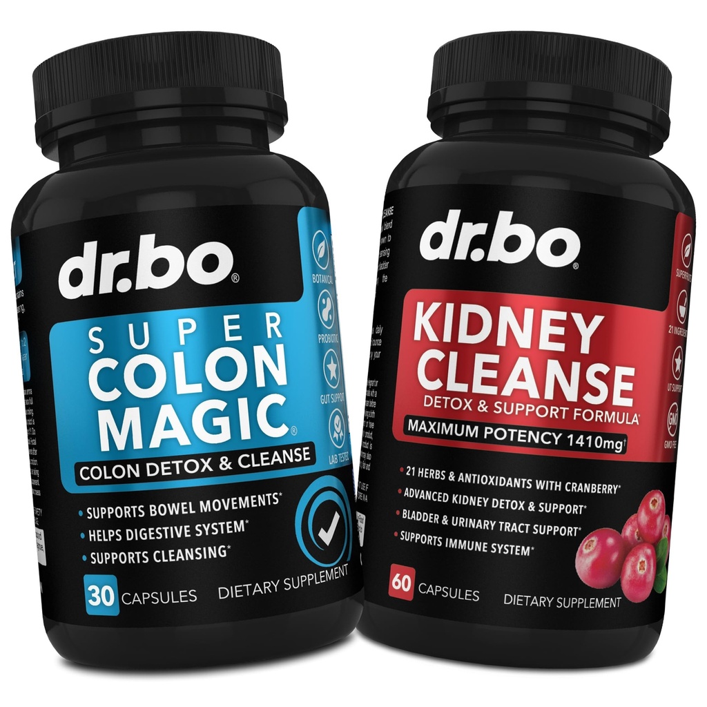 Colon Cleanser Detox & Kidney Cleanse - 15 Hari Colon Cilin Pil Probiotic & Kidney Detox Dukungan Pendukung Cranberry - Pergerakan Bowel Untuk Instinsal Stomach Bloating Gut & Kidneys