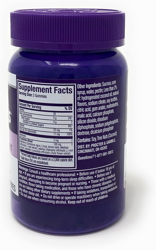 Korban ZzzQuil Pure Zzzs Tidur + Ammune Dukungan Gummies dengan Melonatin, Elderberry & Zinc, 42 ct, 0.42 pound