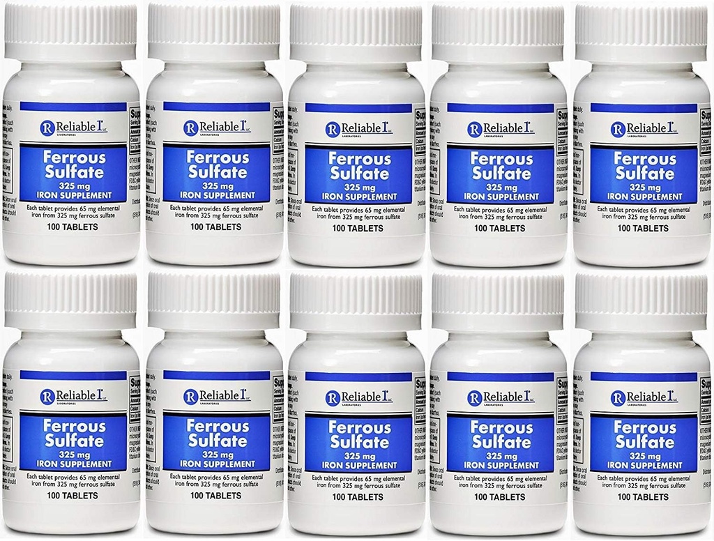 Ferrous Sulfate Besi 325 mg Generik untuk Feosol 100 tablet Packs dari 10