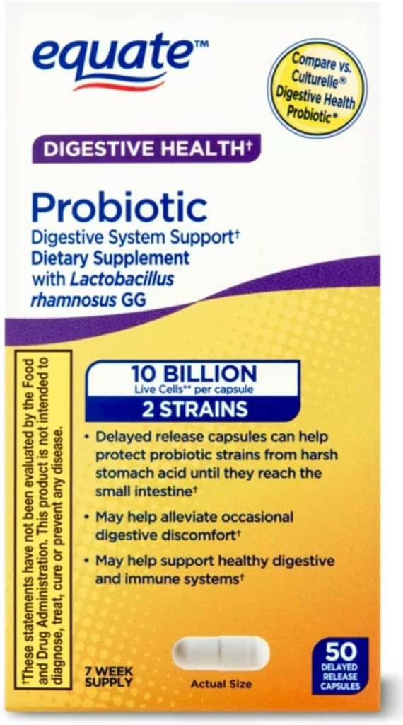 Support Sistem Digepsi Probiotik - Dukungan Kesehatan Berlebihan - Minimalkan Konstilasi, Diare, Gas & Bloating -Decated Rilis Kapsul, 50 Count