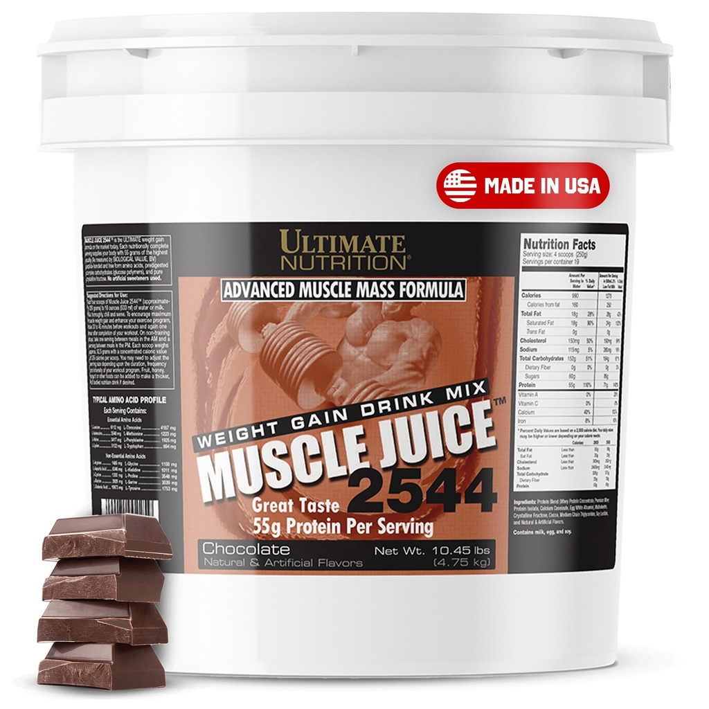 Juice Nutrition Ultimate, Wheight Gain Drink Mix - Mix Gainer Dowder for Men & Women