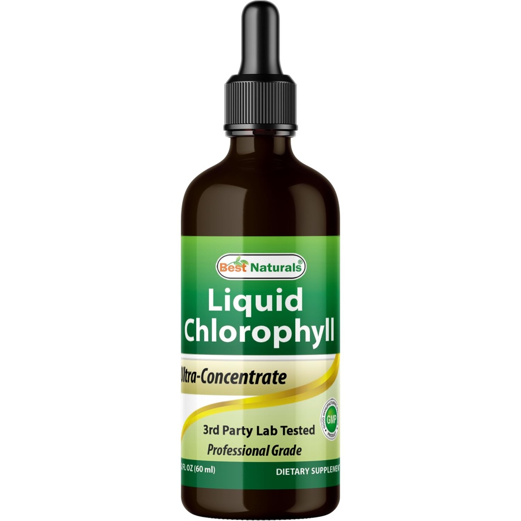 Best Liquid Chlorophyll Drops - 50 mg - 120 Servings Per Glass Bottle - 2 FL OZ