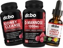 Ginney Cleanse & D Mannose Suplemen - Ginney Detox & Bladder Dukungan Obat Obat Cair, D-Mannose 500mg Capsules - DMannose Cranberry, Dukung Kidneys, Kesehatan Traktur Urin & Uriner