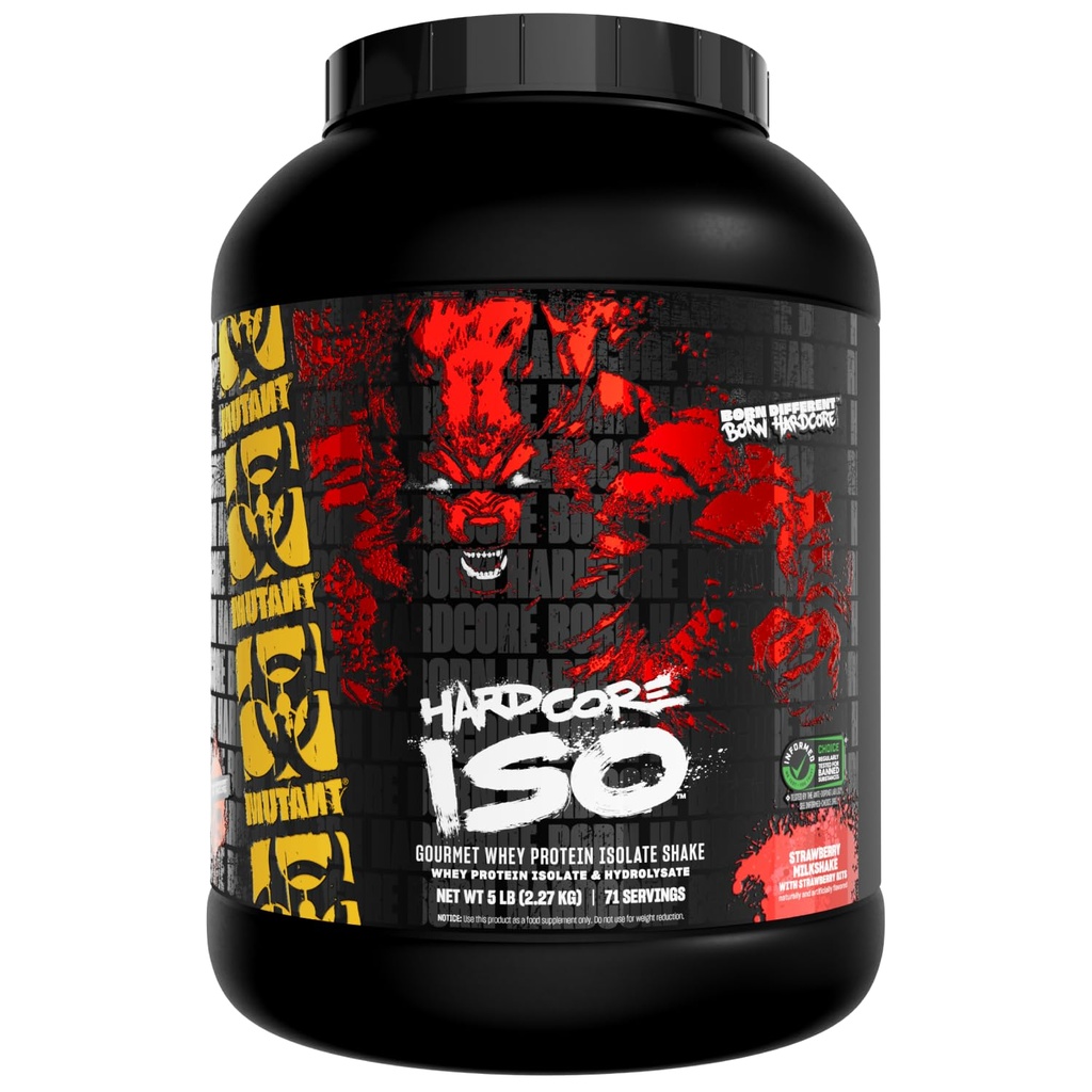 Mutant ISO Surge Whey Protein Powder Akting Fast to Help Recover, Build Muscle, Bulk and Power, 5 lb - Strawberry Milkshake