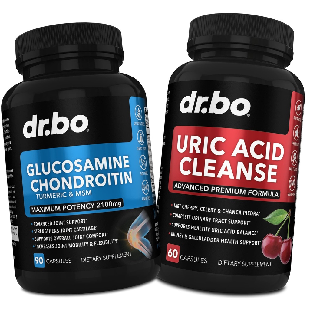 DR. BO Glucosamine Chondroitin Turmeric MSM - Uric Acid Cleanse Supplemen