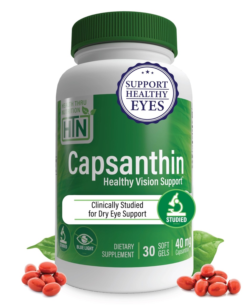 Suplemen Mata Ultimate: Dukungan Mata Rawat Pelindung Cahaya Biru sebagai CapsiClear Derived dari Capsicum Annuum 24; Kemasan 30