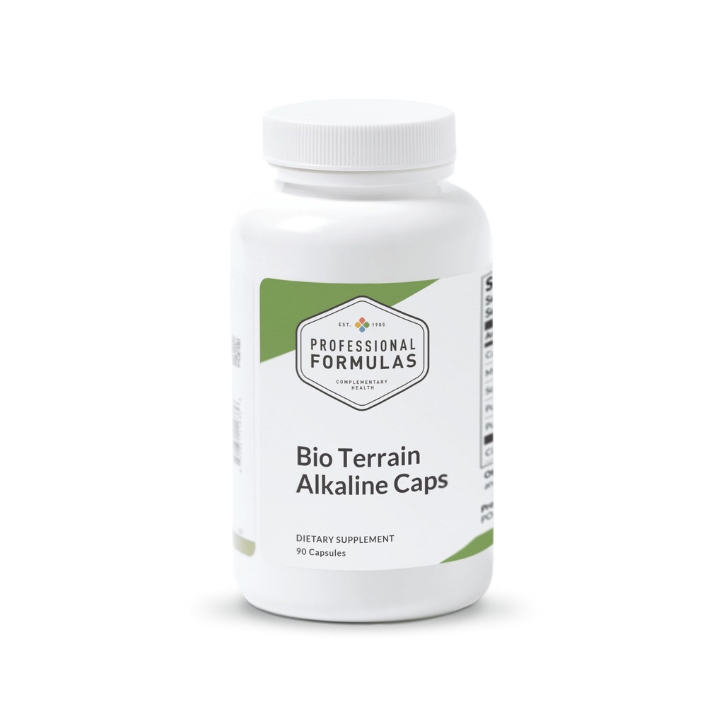 Formula Profesional Bio Terrain Alkaline Caps - Mendukung keseimbangan PH, Penyesuaian Elektrolyte & Cellular Alkalinity - dengan Calcium, Magnesium, Potasium & Citric Acsules - 90 Capsules