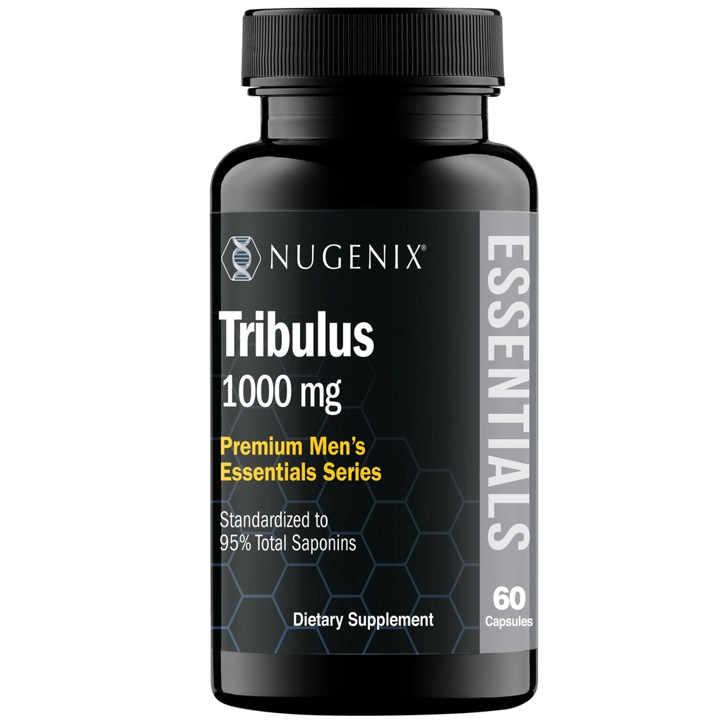 Nugenix Essentials Tribulus Terrestris for Men Extract - 95% Total Saponins, 1000mg Tinggi Potensi, Ekstra Kekuatan, 60 Count