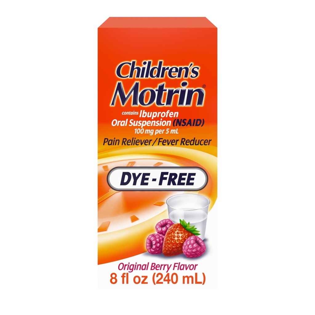 Motrin Oral Suspension 100mg Ibuprofen Medicine, NSaID Fever Reduever for Minor Aches