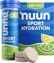 Nuun Sport Electrolite Tablet dengan Magnesium, Kalsium, Potasium, Chloride & Sodium, Gluten Free & Vegan, Lemon Lime, 4 Pack (40 Servis Total)