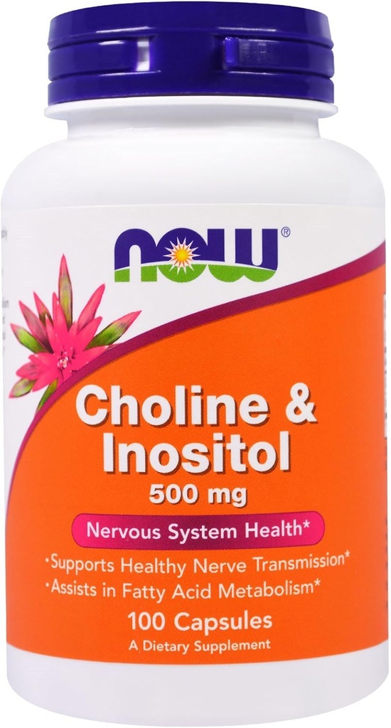 Sekarang Foods Now Foods, (3 Pack) Choline & Inositol, 500 mg, 100 Capsules