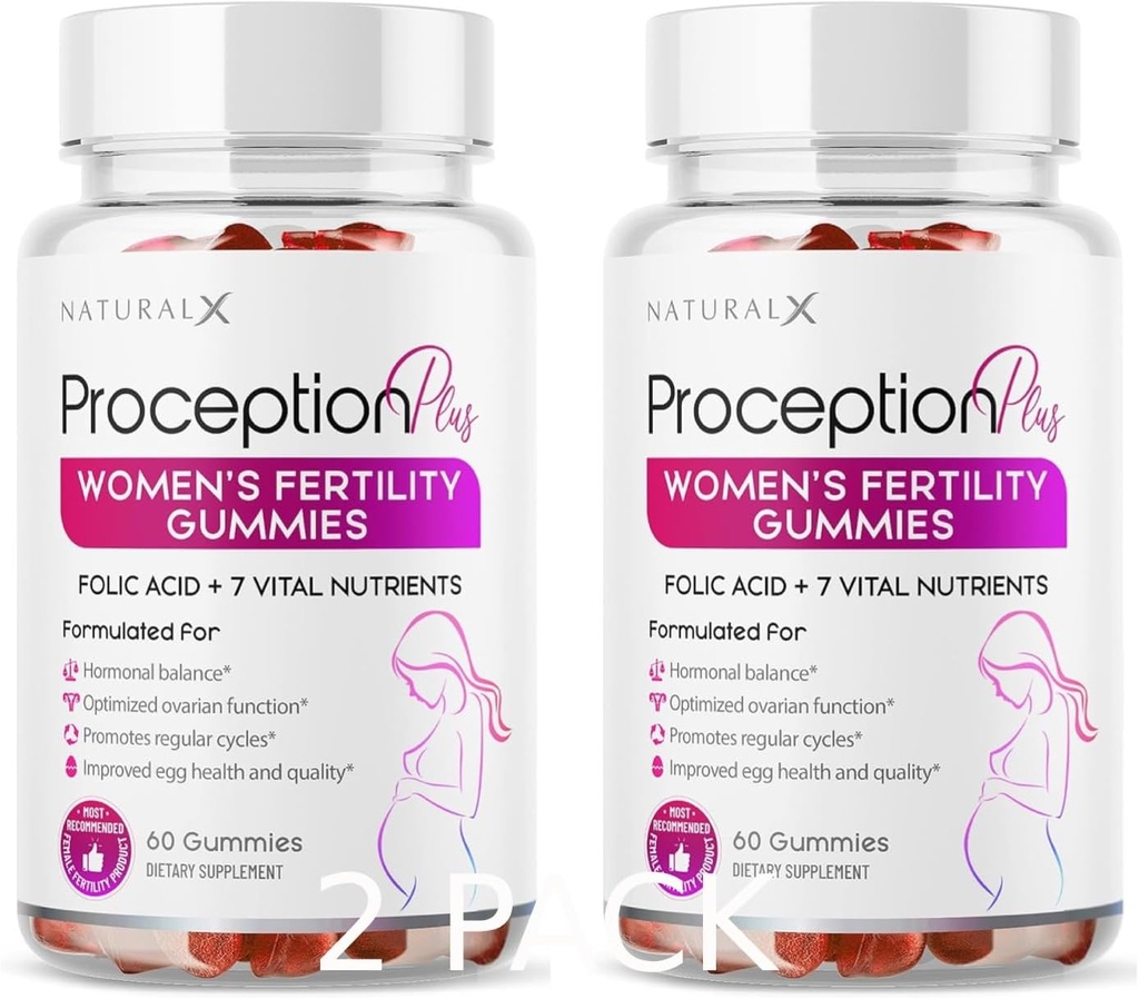 Guyonan Fertilitas untuk Perempuan - Myo- Inosiol, Acid Folic, Biotin, B Vitamin - Inositol Supplemen Untuk Dukungan Kesuburan Perempuan, Keseimbangan Hormone, Ovulasi, Konsep Prenatal (60 Gummies, 2 Pack)