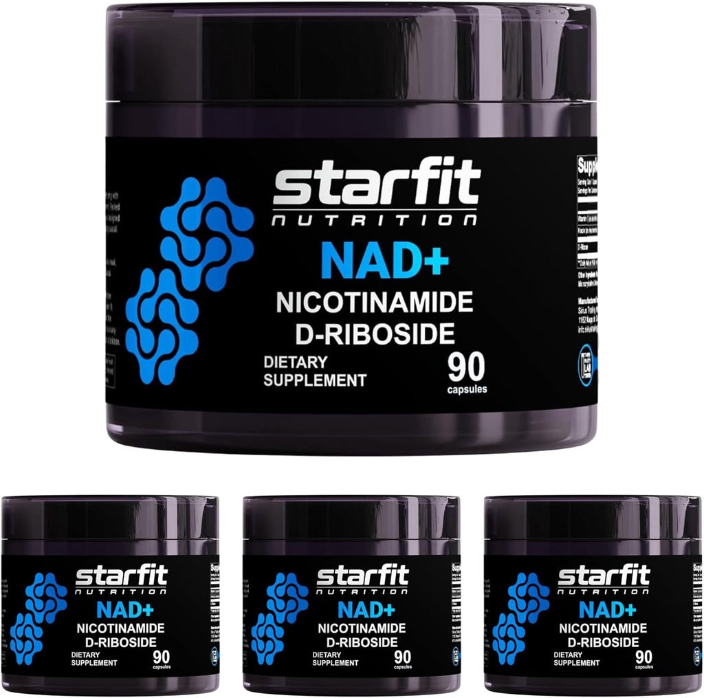STARFIT - Nicotinamide D- Riboside, Nicotinamide Riboside untuk Pendukung NAD + Tingkat, Fokus dan Energi Suplemen, Metabolisme Mendukung Nicotinamide Ribside NAD Suplemen, 360 Kapsul
