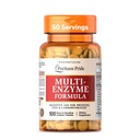 Puritan 's Pride Multility-Enzyme Formula, Digetical Aid for Proteins, Fats, and Carbohydrates, Dieter Support dan Healthy Gut, 50 Day Suply, 100 Easy to Swallow Coated Tablets