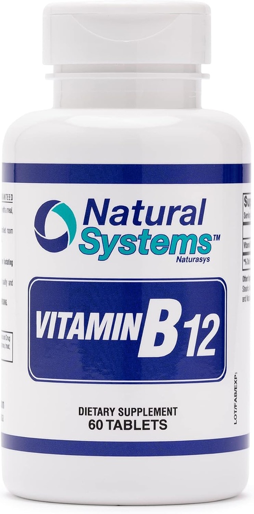 Vitamin B12 60 Tablet 1000 mcg oleh Natural Systems - B12 Vitamin in 1000mg for Adults Helling Memory * - Vitamin B12 1000 mcg for Good Ditrable * - Vitamin B12 Energy Metabolisme Dukungan *