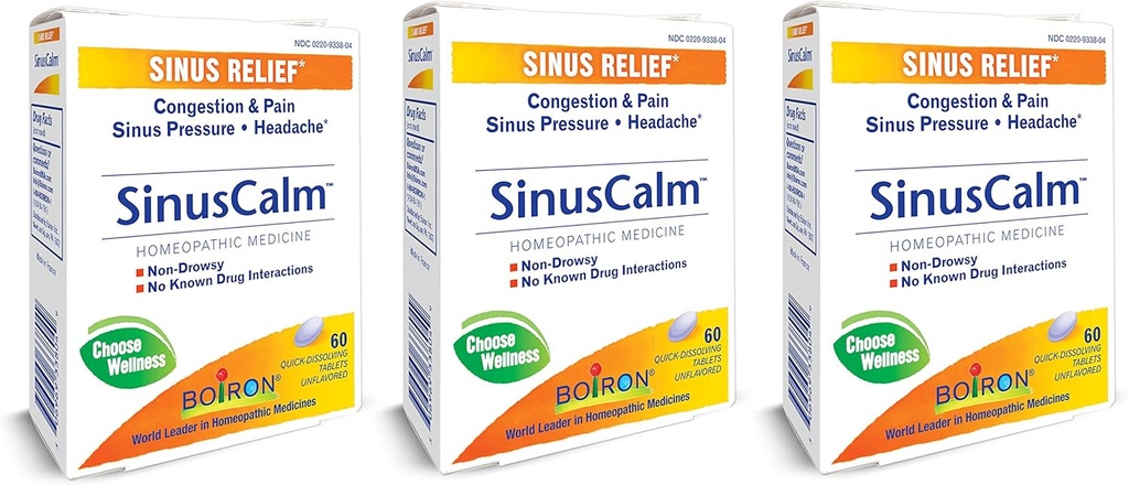 Boiron - Sinus Tenang Bantuan Sinus - 1 Masing-masing - 60 TAB
